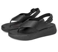 FitFlop F-Mode - Sandalias planas de piel con correa trasera para mujer, Todo negro, 41 EU