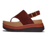 FitFlop F-Mode Stack - Sandalias de gamuza con correa trasera y puntera para mujer, Chocolate, 38 EU