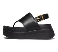 FitFlop F-Mode Stack - Sandalias de piel con correa trasera y puntera para mujer, Negro -, 37 EU