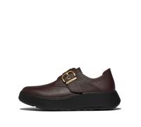 Fitflop F-Mode Stitch - Mocasines de Piel con Correa de Monje para Mujer, Color Chocolate, 3, marrón, 36 EU