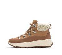 Fitflop F-Mode Teddy-Collar Warm Suede Lace-up Booties, Botas Cortas al Tobillo Mujer, marrón, 40 EU