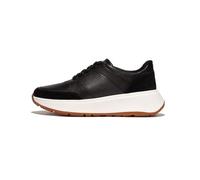 Fitflop F-Mode Leather/Suede Flatform Sneakers, Zapatillas Mujer, Black, 36 EU