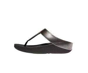Fitflop Fino Glitterdust Metallic Toe-Post Sandals, Sandalia Mujer, Gris, 36 EU