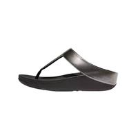 Fitflop Fino Glitterdust Metallic Toe-Post Sandals, Sandalia Mujer, Gris, 40 EU