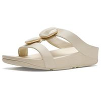 Fitflop Fino Marbled-stone Slides Piel Camel. Chancla Con Pedrería, Entresuela Microwobbleboard Que Amortigua Y Aporta Comodidad, Suela Goma Flexible, Horma G talla numeric_38