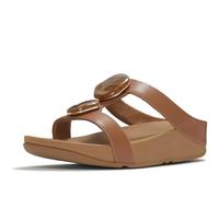 Fitflop Fino Marbled-stone Slides Piel Camel. Chancla Con Pedrería, Entresuela Microwobbleboard Que Amortigua Y Aporta Comodidad, Suela Goma Flexible, Horma G talla numeric_40