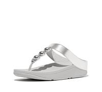 Fitflop FINO Mirror-Dome - Sandalias de piel metálica para mujer, plateadas, talla 36