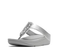 Fitflop FINO - Sandalias con puntera de perlas y cristales para mujer, color plateado, talla 6.5, Silver, 40 EU