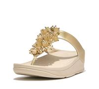 FitFlop Fino Sandalias de dedo para mujer con cuña y cuentas en la tira, plateado, 41 EU