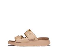 Fitflop Gen-FF Buckle Two-Bar Leather Slides, Sandalias deslizantes Mujer, Beige, 37 EU