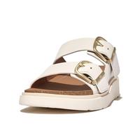 Fitflop Gen-FF Buckle Two-Bar Leather Slides, Sandalias deslizantes Mujer, White, 40 EU