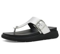 FitFlop Gen FF - Sandalias de piel con hebilla, Plateado, 8.5