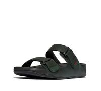 Fitflop Gogh MOC Slide in Sandalia de cuero para hombre, color verde oscuro, talla 7, verde oscuro, 7 UK Wide