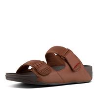 Fitflop Gogh Moc Slide-Leather, Sandalias de Punta Descubierta Hombre, Dark Tan, 42 EU
