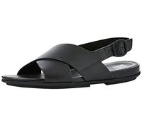 Fitflop Gracie Cross Strap, Sandalias Planas Mujer, Todo Negro, 37 EU