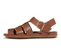 Fitflop Gracie - Sandalias de pescador de cuero para mujer, color marrón oscuro, talla 7, Bronceado profundo, 41 EU