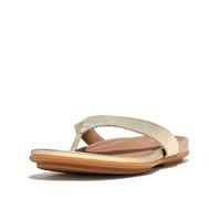 Fitflop Gracie Leather Flip-Flops, Chanclas Mujer, Dorado (Platino), 38 EU