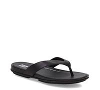 Fitflop Gracie Leather Flip-Flops, Chanclas Mujer, Todo Negro, 40 EU