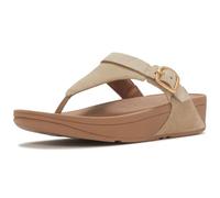 FitFlop GRACIE - Sandalias planas de cuero con tiras para mujer, elegantes sandalias planas de verano con amortiguación Dynamicush y soporte de arco cómodo, Capuccino, 5