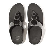 FitFlop Halo Bead-Circle Metallic Toe-Post, Sandalias deslizantes Mujer, Pewter Black, 40 EU