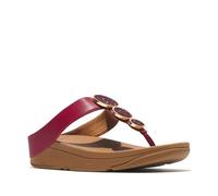 Fitflop Halo Bead-Circle - Sandalias metálicas con puntera para mujer, color baya quemada, talla 6 de Reino Unido, Burnt Berry, 39 EU