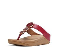 Fitflop Halo Bead-Circle - Sandalias metálicas con puntera para mujer, color baya quemada, talla 9 de Reino Unido, Burnt Berry, 43 EU