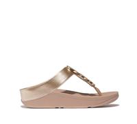 Fitflop Halo Bead-Circle Metallic Toe-Post Sandals, Sandalia Mujer, Beige Latte metálico, 38 EU