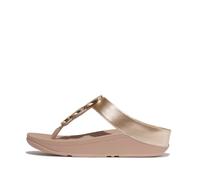 Fitflop Halo Bead-Circle Metallic Toe-Post Sandals, Sandalia Mujer, Beige Latte metálico, 41 EU