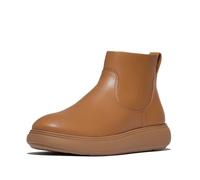 Fitflop Iq-comff Leather Zip Ankle Boots, Botas Cortas al Tobillo Mujer, Desert Tan, 36 EU