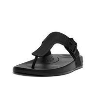 Fitflop Iqushion Adjustable Buckle Flip-Flops, Sandalias Planas Mujer, Todo Negro, 38 EU