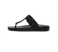 Fitflop Iqushion Adjustable Buckle Flip-Flops, Sandalias Planas Mujer, Todo Negro, 40 EU
