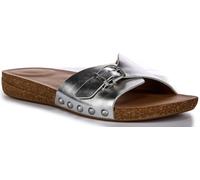 FITFLOP Iqushion Ajustable Hebilla Metálico Mujer Sandalia Silver UK 3-8