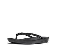 Fitflop Iqushion Multi-Crystal Ergonomic Flip-Flops, Chanclas Mujer, Black, 40 EU