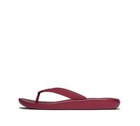 Fitflop Iqushion Mens Textured-Strap Flip-Flops, Chanclas Hombre, Crimson Fire, 44 EU
