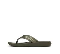 Fitflop Iqushion Mens Two-Stripe Webbing Flip-Flops, Chanclas Hombre, Verde Salvia Oliva Profundo, 46 EU
