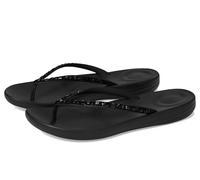 Fitflop Iqushion Multi-Crystal Ergonomic Flip-Flops, Chanclas Mujer, Black, 40 EU