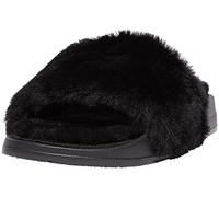 Fitflop Iqushion Pool Slide II Shearling, Sandalias deslizantes Mujer, Todo Negro, 37 EU