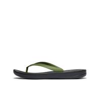 Fitflop Iqushion Ergonomic Flip-Flops, Chanclas Hombre, Black Leaf Green, 43 EU