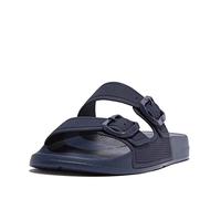 Fitflop Iqushion Two-Bar Buckle Slides, Sandalias Planas Mujer, Azul Marino, 39 EU