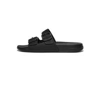 Fitflop Iqushion Two-Bar Buckle Slides, Sandalias Planas Mujer, Todo Negro, 40 EU