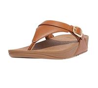 Fitflop Lulu Adjust Leather Toe-P Sand, Sandalias con cuña Mujer, Light Tan, 36 EU