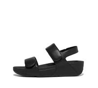 Fitflop Lulu Adjustable Leather Back-Strap Sandals, Sandalia Mujer, Todo Negro, 40 EU