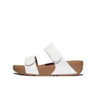 Fitflop Lulu Adjustable Leather Slides, Sandalias deslizantes Mujer, White, 39 EU