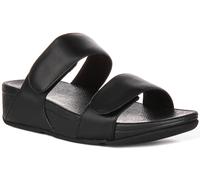 Fitflop Lulu Ajustable Cuero Arco Soporte Mujer Sandalias en Negro Ru 3-8