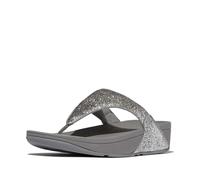 Fitflop Lulu Crinkled-Shimmer Toe-Post Sandals, Sandalia Mujer, Silvereen, 39 EU