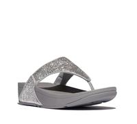 Fitflop Lulu Crinkled-Shimmer Toe-Post Sandals, Sandalia Mujer, Silvereen, 42 EU