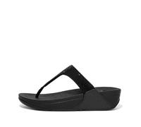 Fitflop Lulu Crystal EMB Toe-Post Sand, Sandalias con cuña Mujer, All Black, 37 EU
