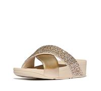 Fitflop LULU CRYSTAL-MIX METALLIC CROSS SLIDES SANDALIAS DE CUÑA Mujer