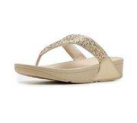 Fitflop LULU Crystal-Mix - Sandalias metálicas para mujer, platino, talla 4, Platino, 37 EU