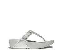 Fitflop Lulu Crystal-Mix Toe-Post Sandals, Sandalia Mujer, Silver, 41 EU